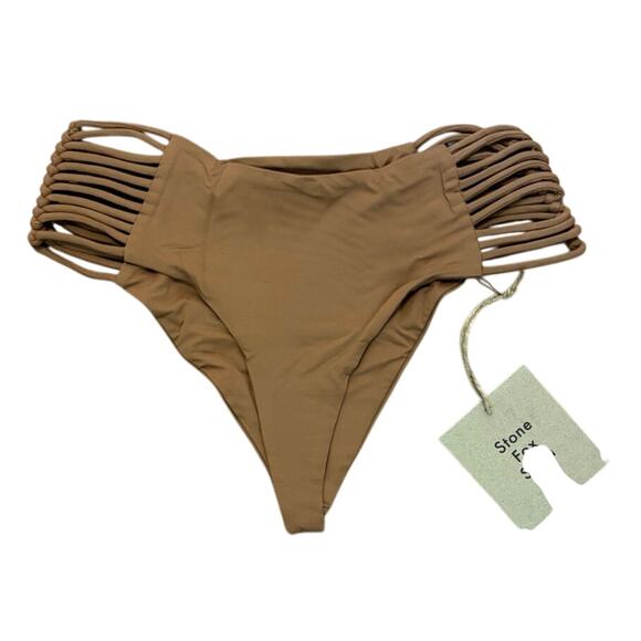NWT Stone Fox Swim Simone Bikini Bottom In Rawhide Brown Size Small - Picture 2 of 6
